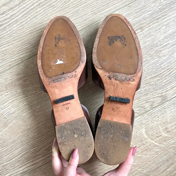 Theory Brown Leather Leopard Print D’Orsay Loafers - Picture 4 of 5